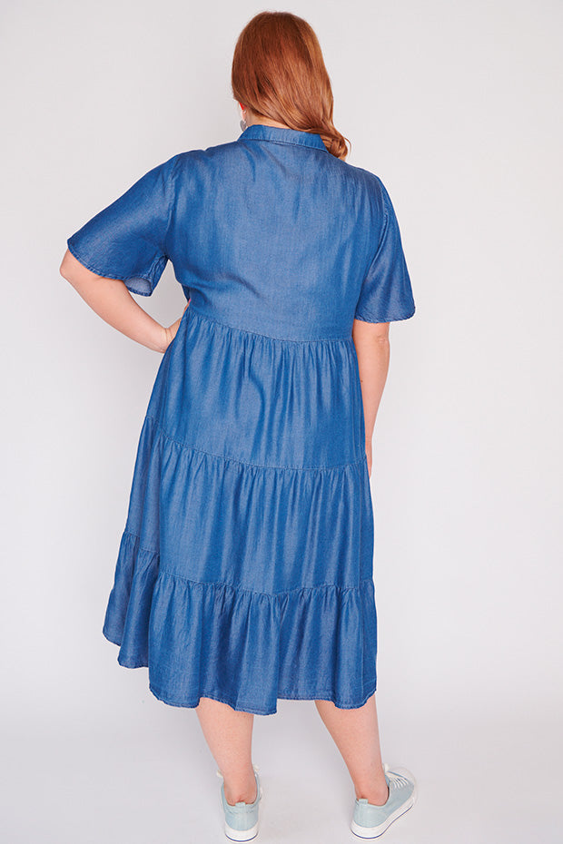 Tammie Chambray Dress – Chambray midi dress