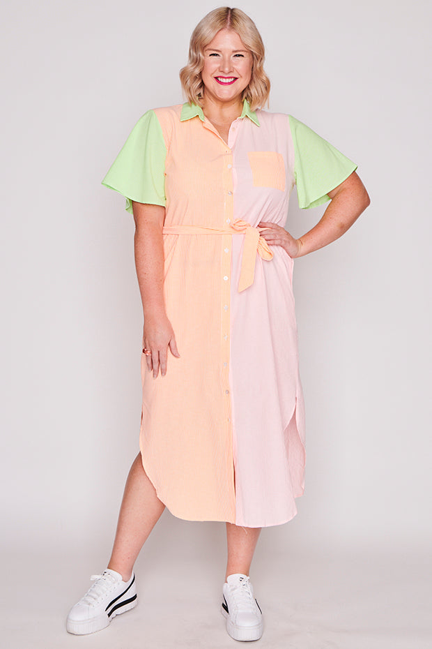 Between The Lines Citrus Dress – The Lines Citrus shirt dress