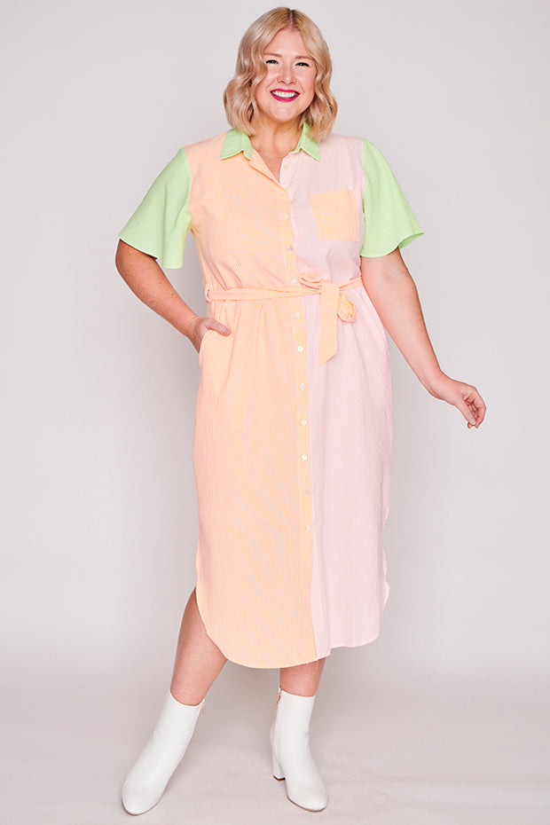 Between The Lines Citrus Dress – The Lines Citrus shirt dress