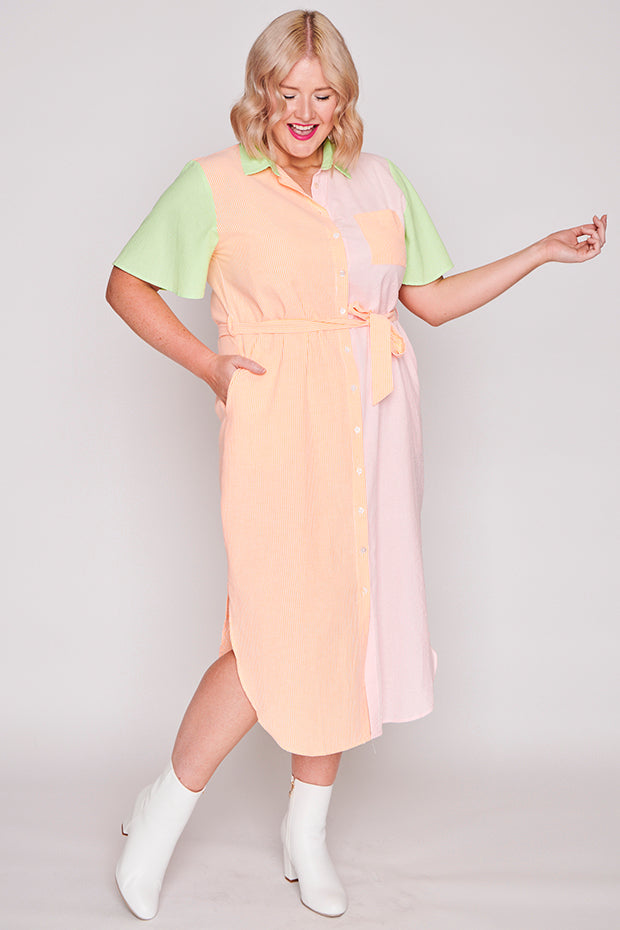 Between The Lines Citrus Dress – The Lines Citrus shirt dress