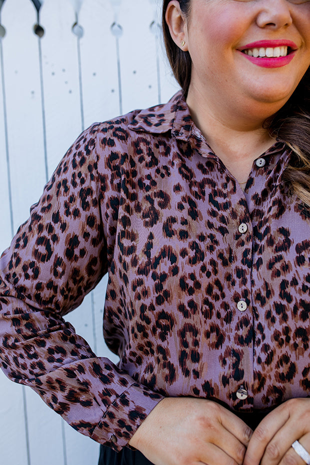 Aubree Chocolate Leopard Shirt – Chocolate Leopard longline shirt