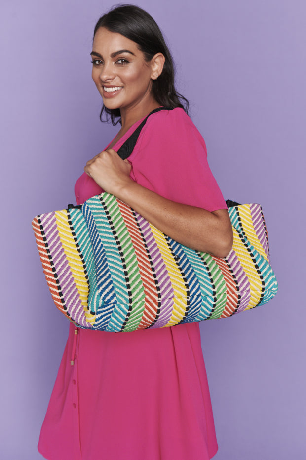 Circus Stripe Rainbow Carry All – Stripe Rainbow tote bag