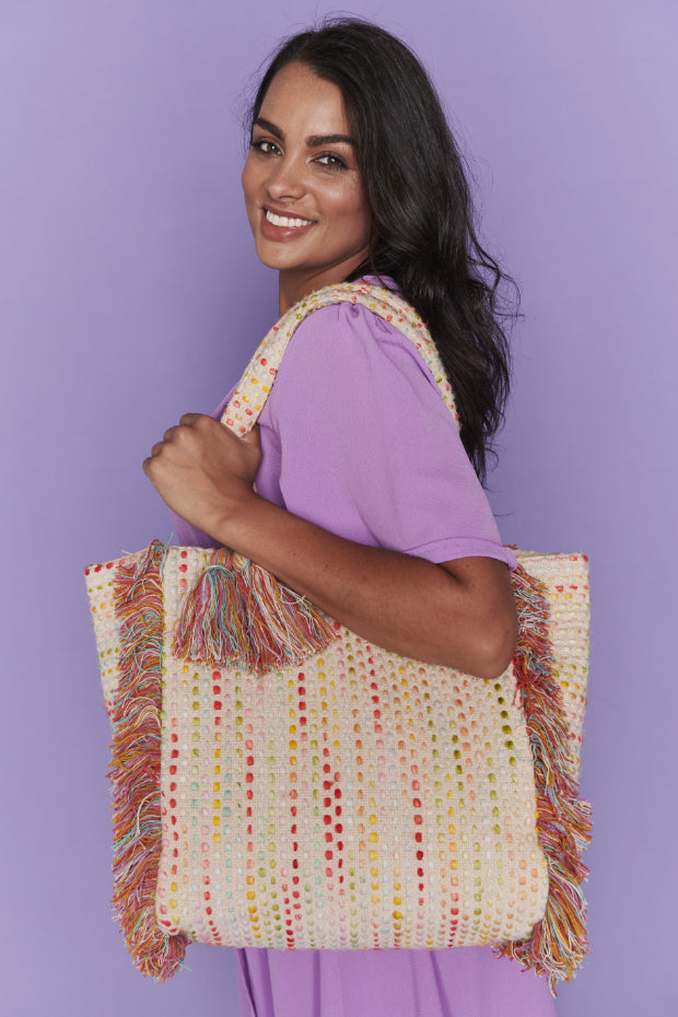 Spaced Out Ivory Stripe Bag – Spaced Out Ivory tote bag