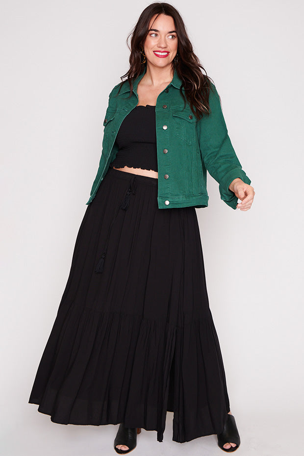 Tigerlily Teal Jacket – Teal denim jacket