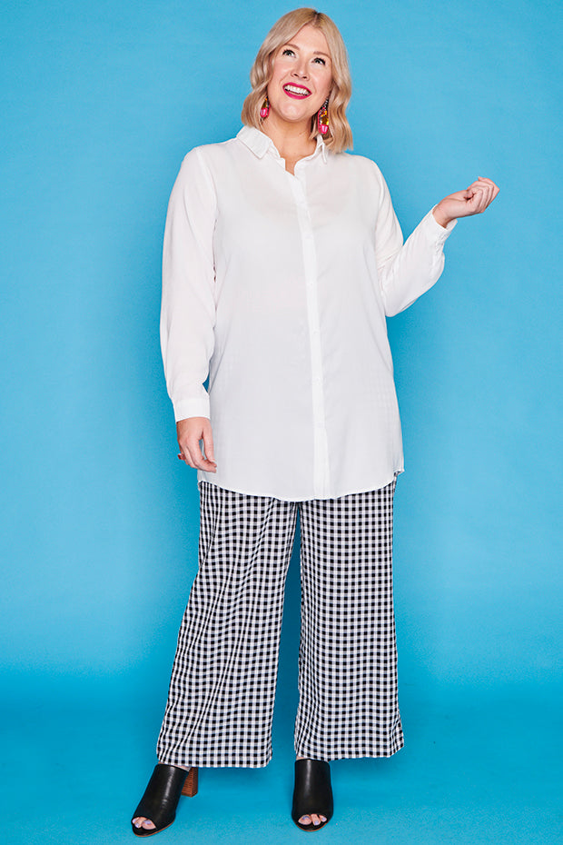 Asher White Longline Shirt – White longline shirt