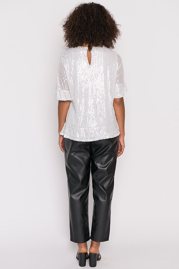 Joe Silver Sequins Party Top – Silver Sequins top