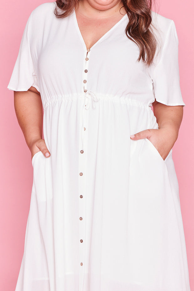 Marley White Dress – White midi dress
