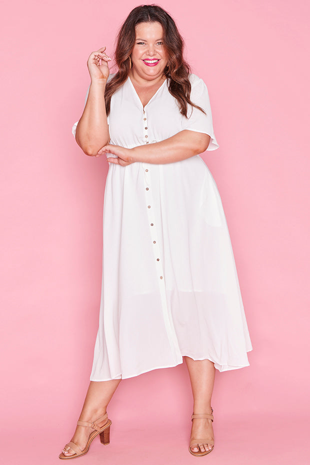 Marley White Dress – White midi dress