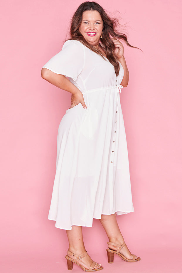 Marley White Dress – White midi dress