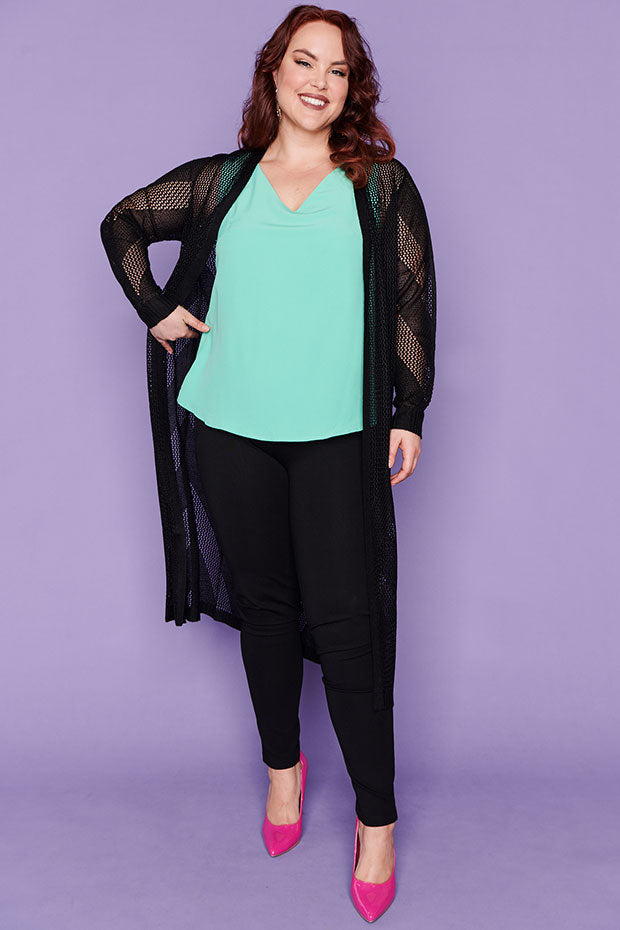 Renu Black Long Cardi – Black cardigan