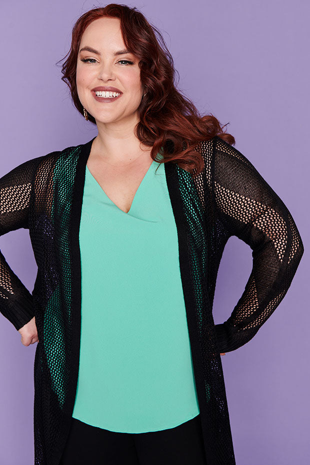 Renu Black Long Cardi – Black cardigan