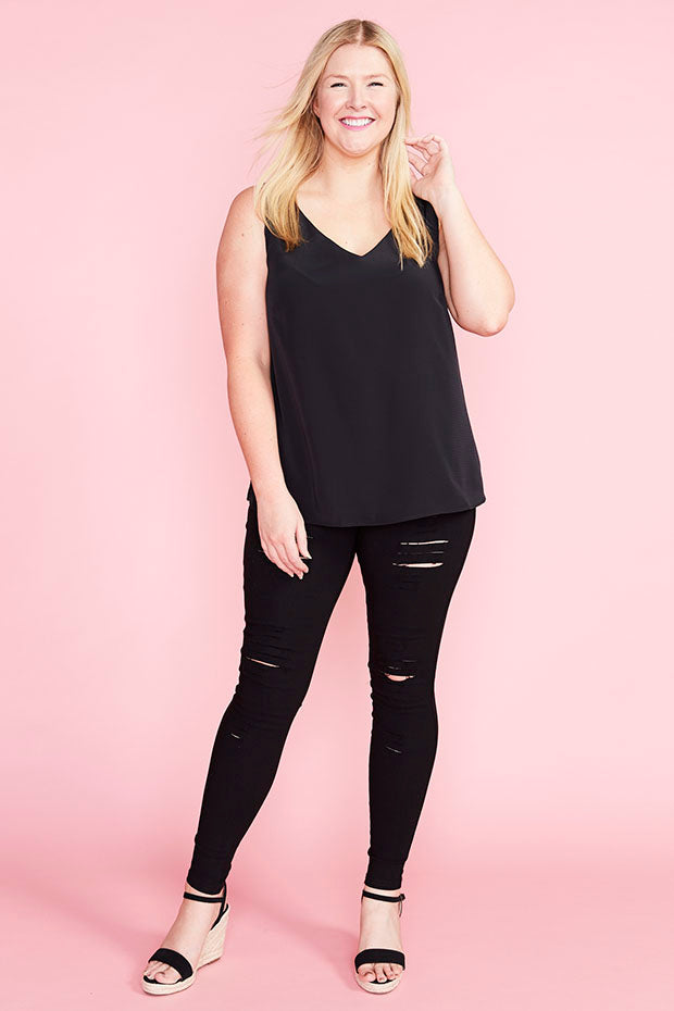 Eliza Black Cami – Black loose top