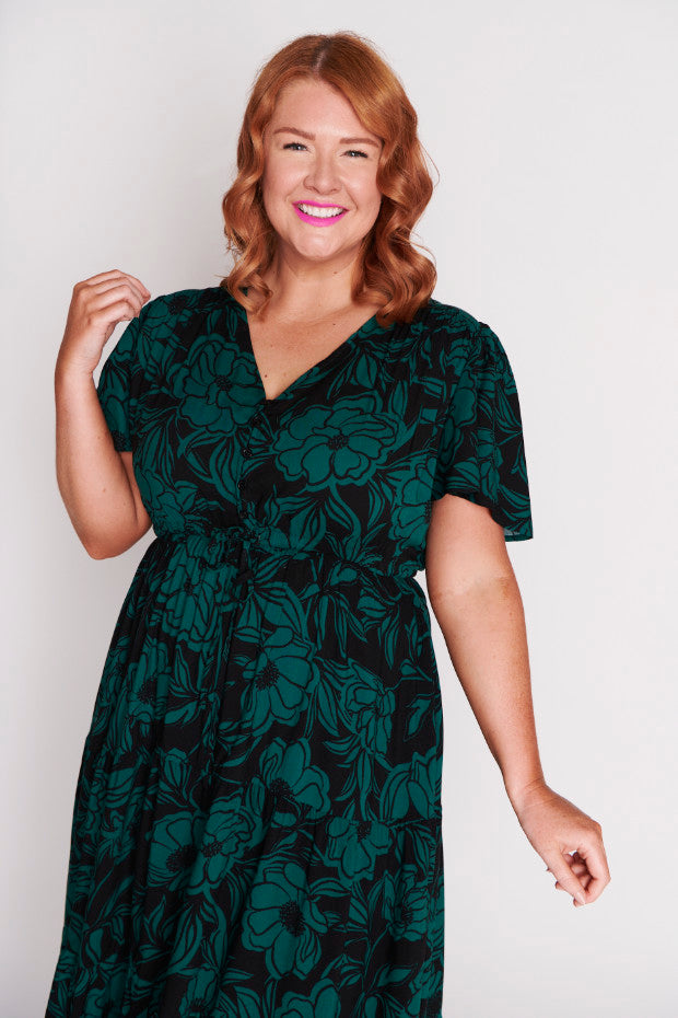 Alexia Midnight Green Dress – Midnight Green maxi dress