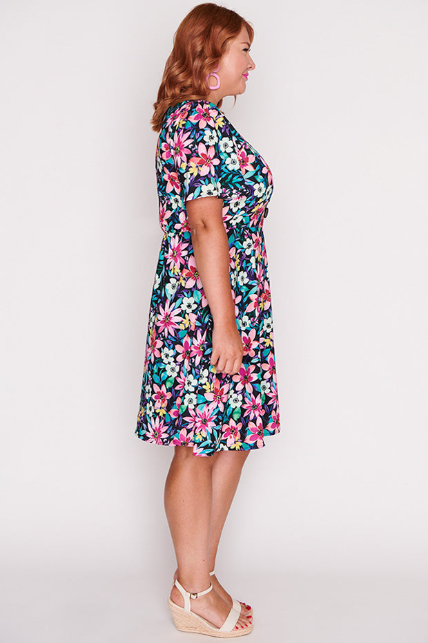 Logan Neon Bloom Dress – Neon Bloom knee length dress