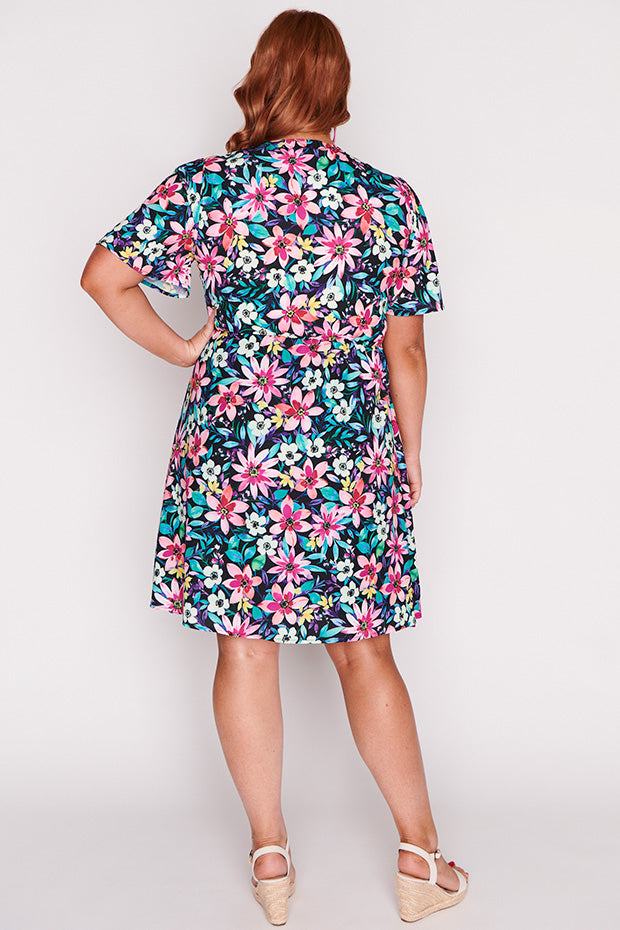 Logan Neon Bloom Dress – Neon Bloom knee length dress