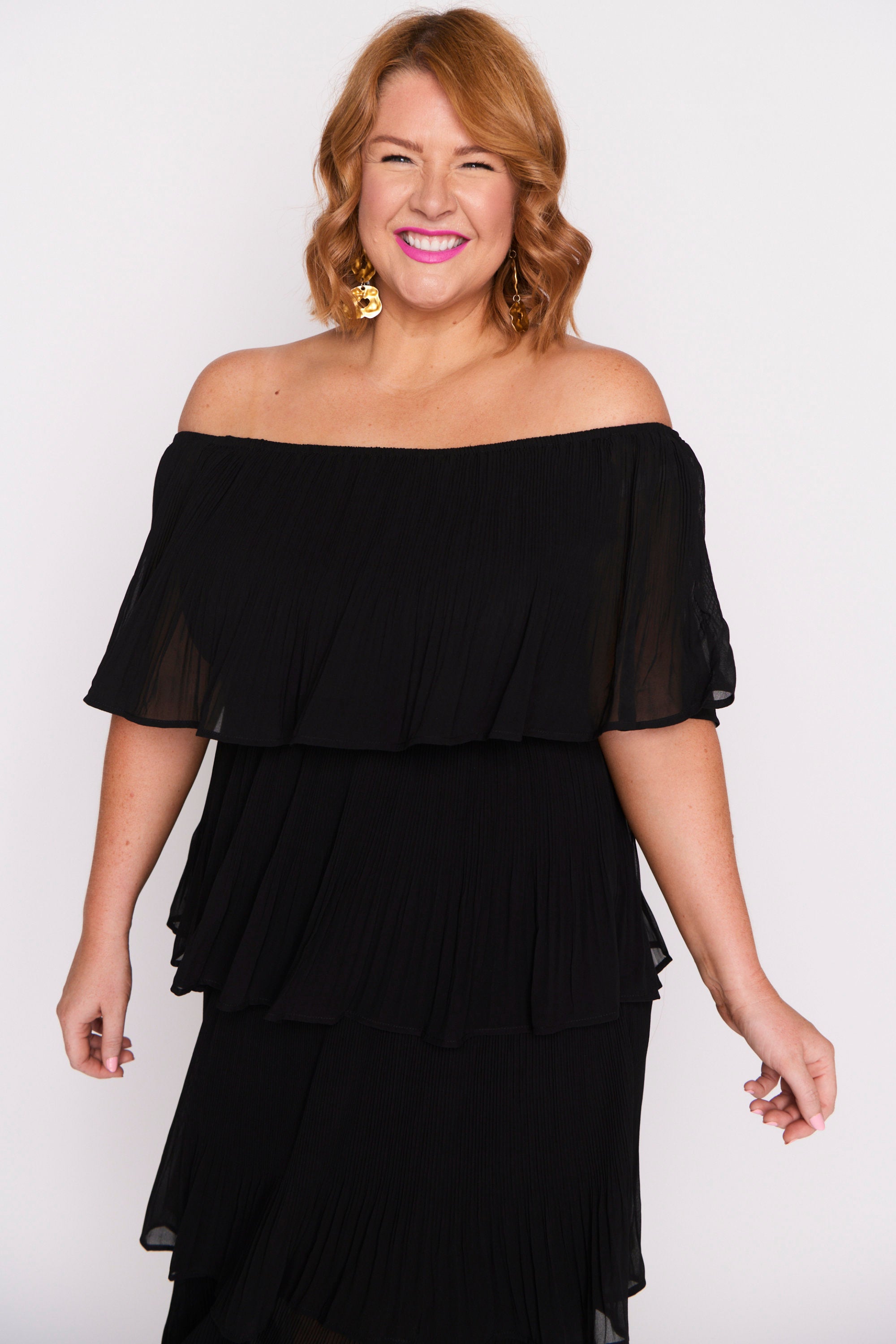 Faire Black Pleated Dress – Black maxi dress