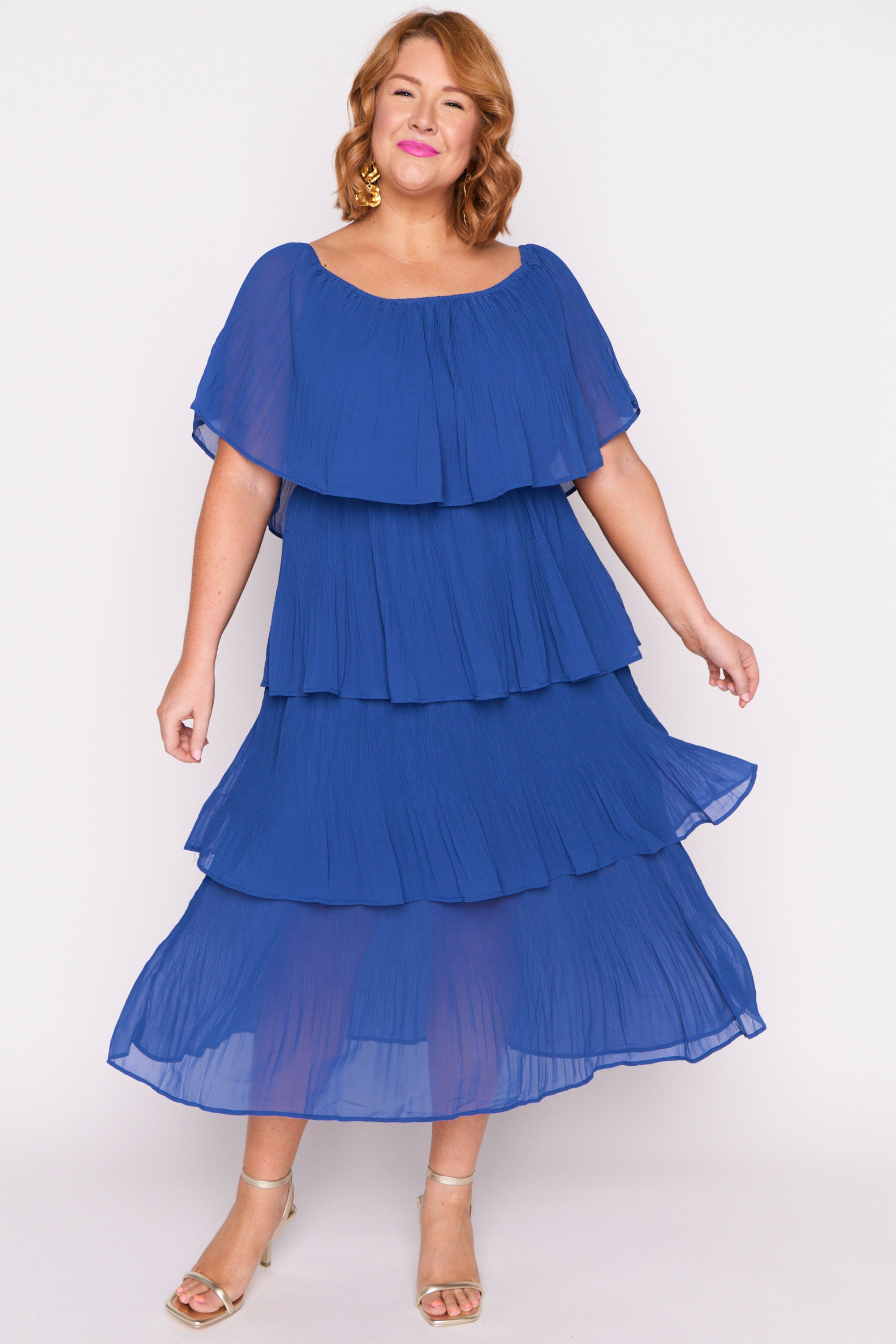 Faire Cobalt Pleated Dress – Cobalt maxi dress