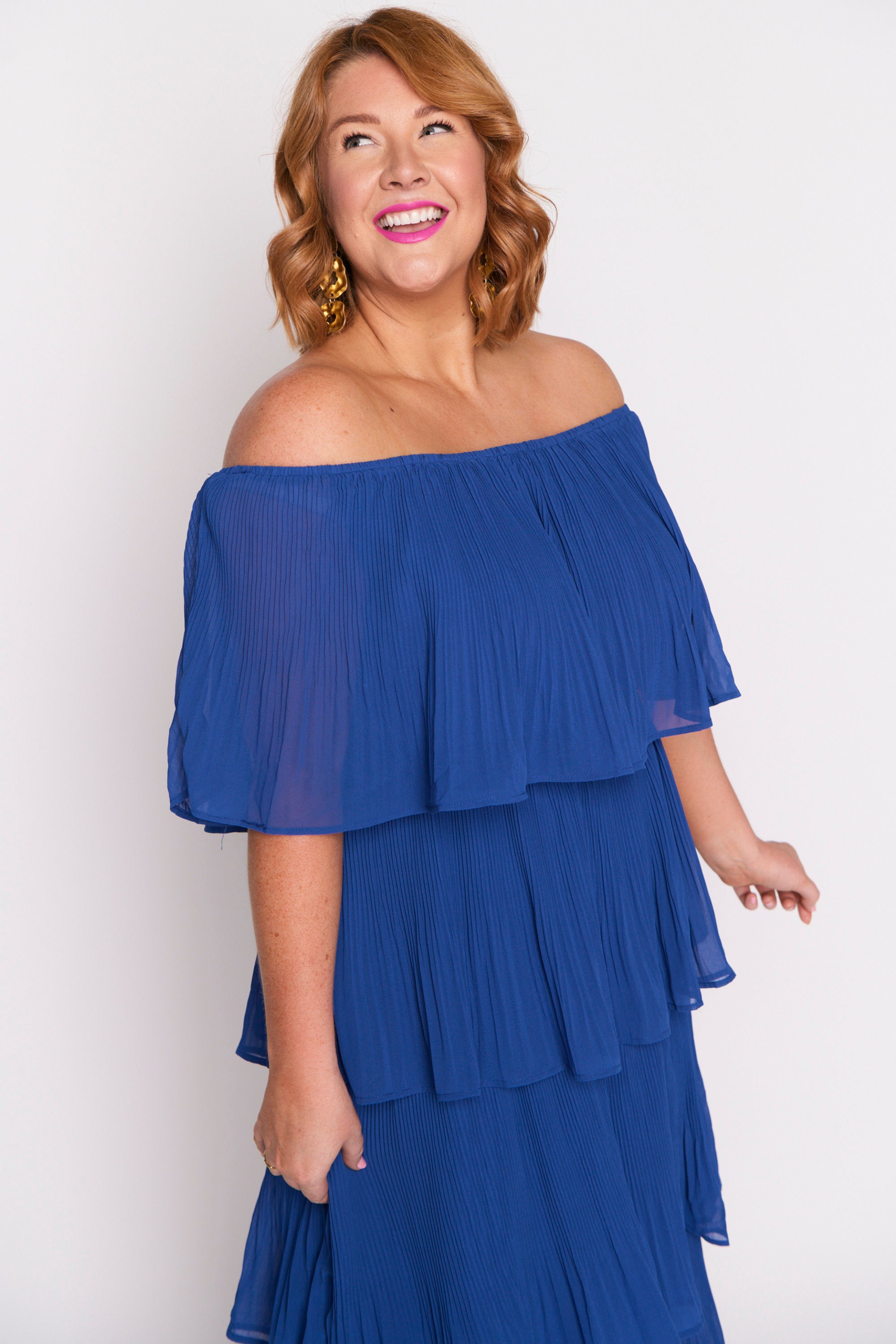 Faire Cobalt Pleated Dress – Cobalt maxi dress