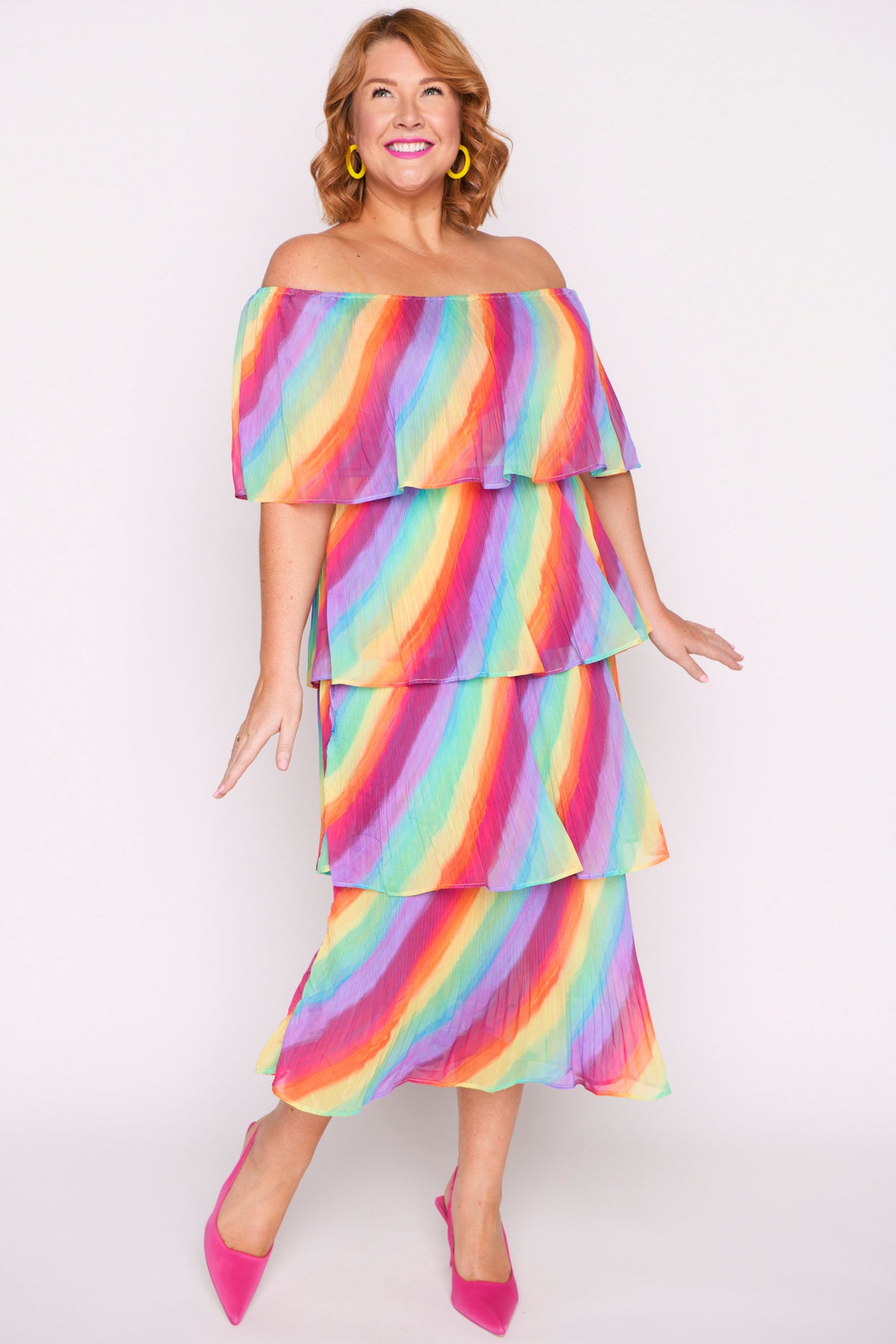 Faire Rainbow Shine Pleated Dress – Rainbow Shine maxi dress