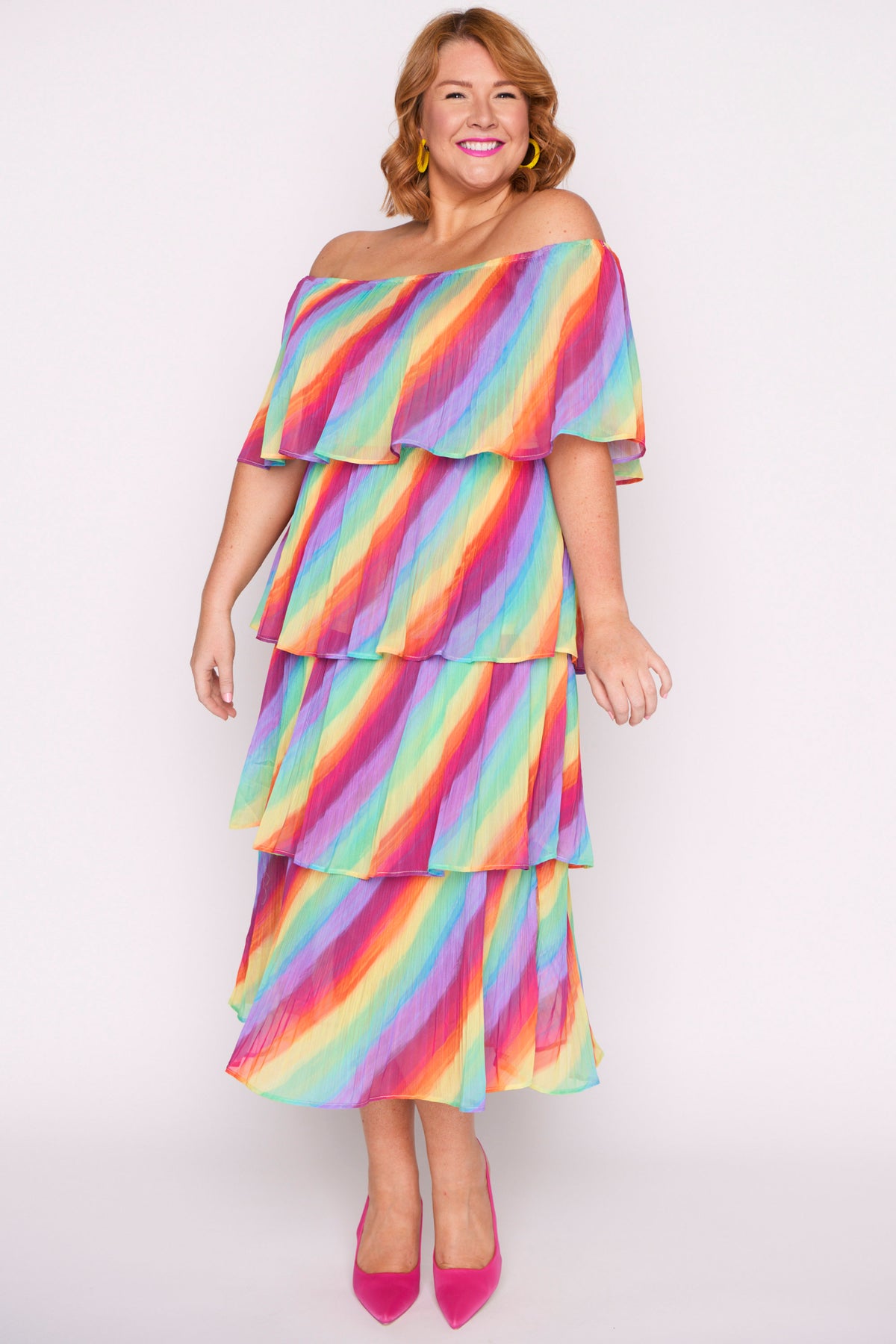 Faire Rainbow Shine Pleated Dress – Rainbow Shine maxi dress