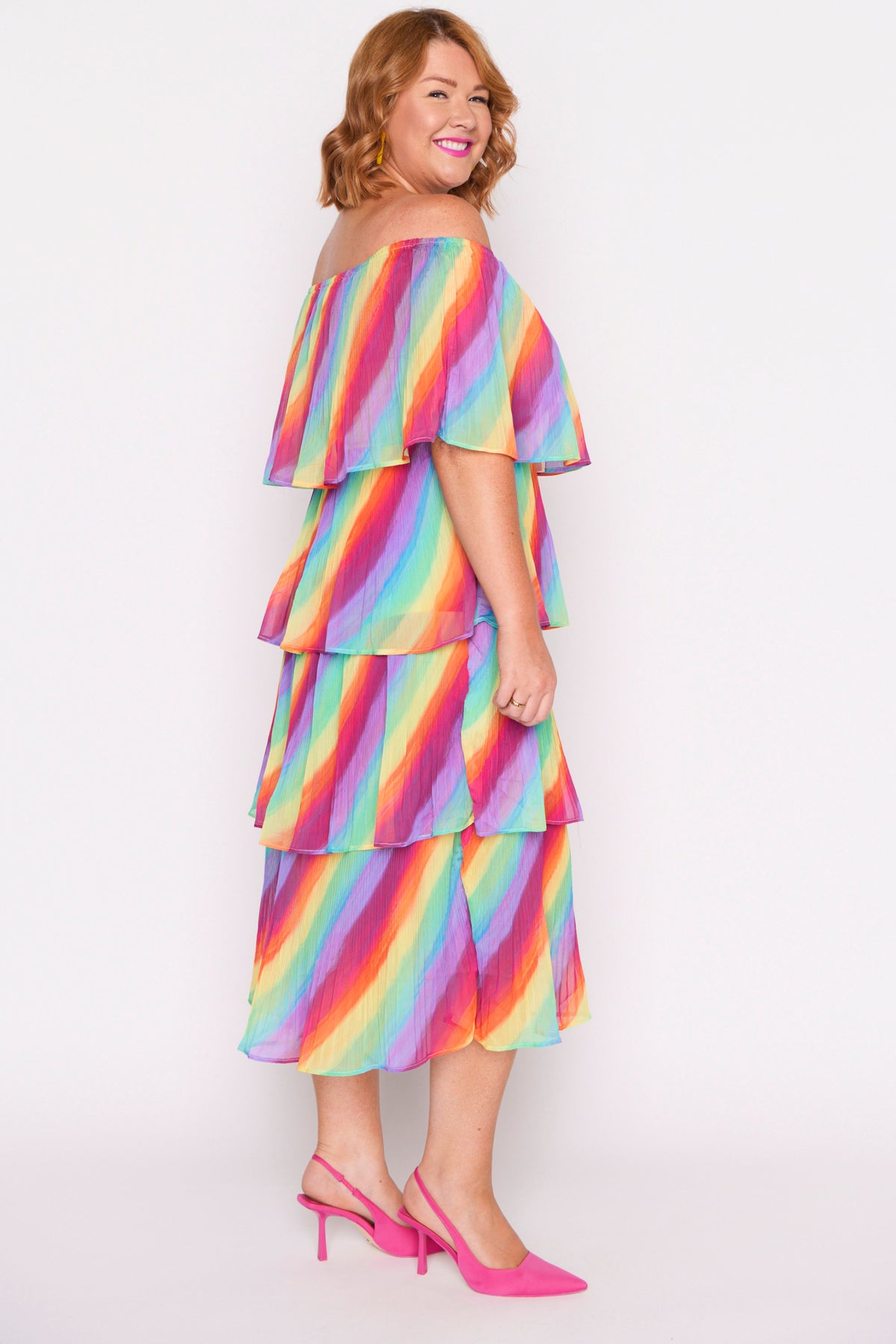 Faire Rainbow Shine Pleated Dress – Rainbow Shine maxi dress