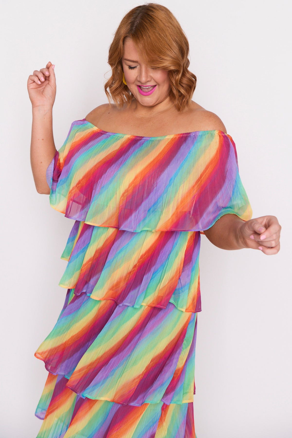 Faire Rainbow Shine Pleated Dress – Rainbow Shine maxi dress