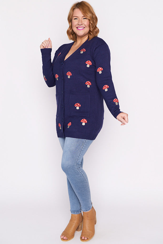 Angela Navy Mushroom Cardi – Navy Mushroom cardigan
