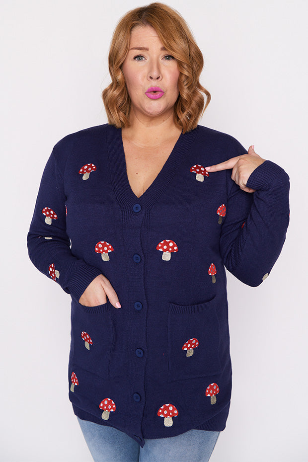 Angela Navy Mushroom Cardi – Navy Mushroom cardigan