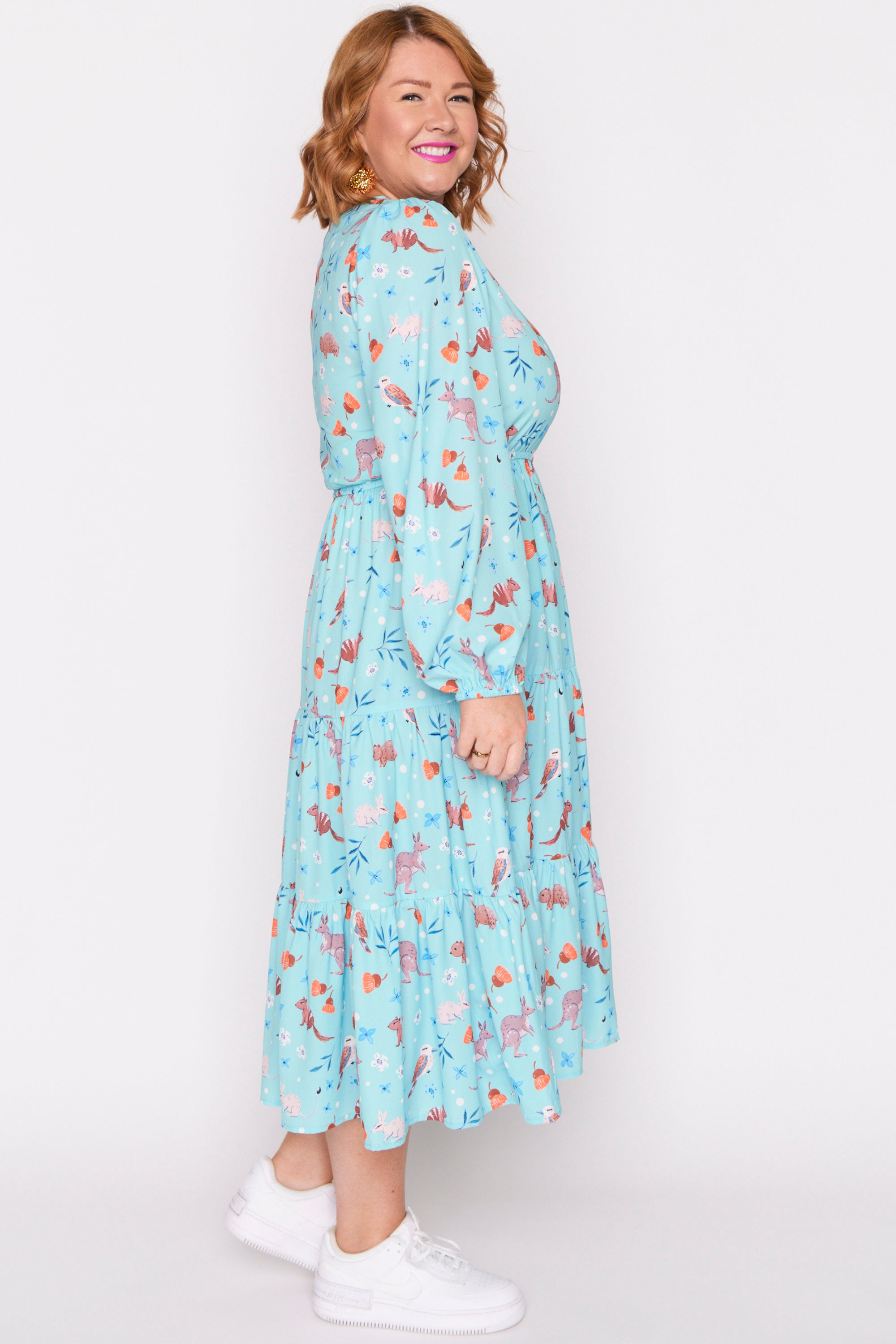 Charity Hopping Happy Long Sleeve Dress – Hopping Happy midi dress