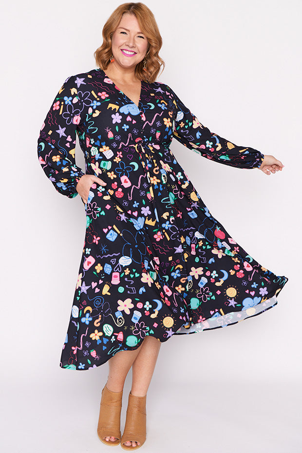Marlene Meeting Minutes Long Sleeve Dress – Meeting Minutes midi dress