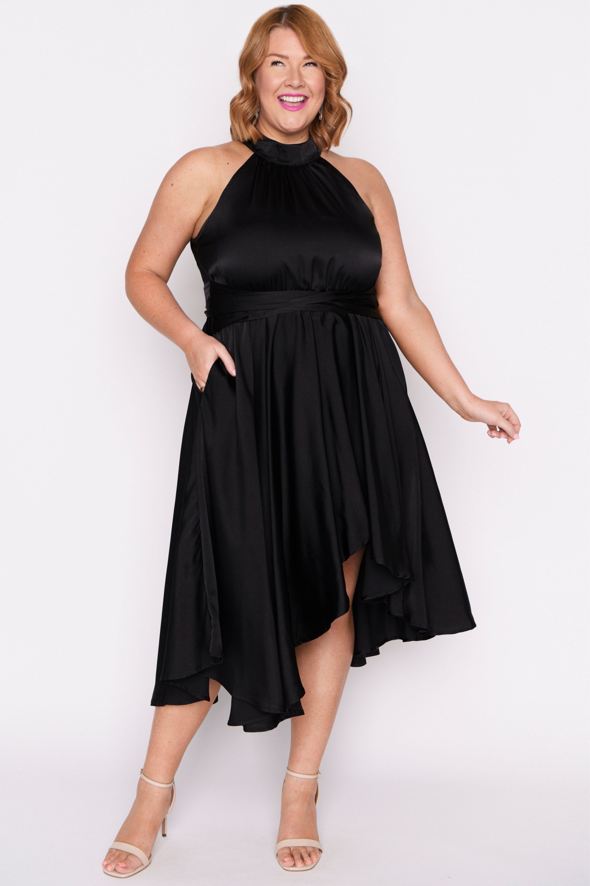 Oceania Black Party Dress – Black Party midi dress