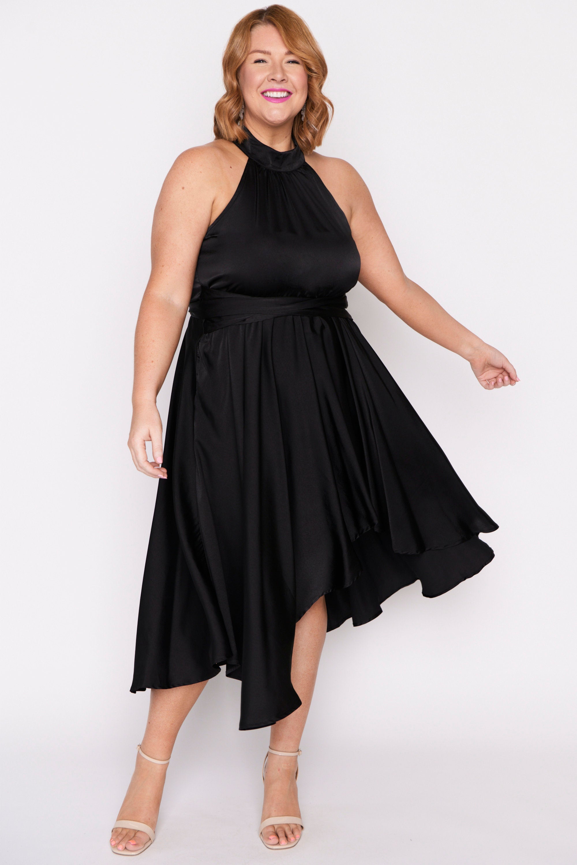 Oceania Black Party Dress – Black Party midi dress