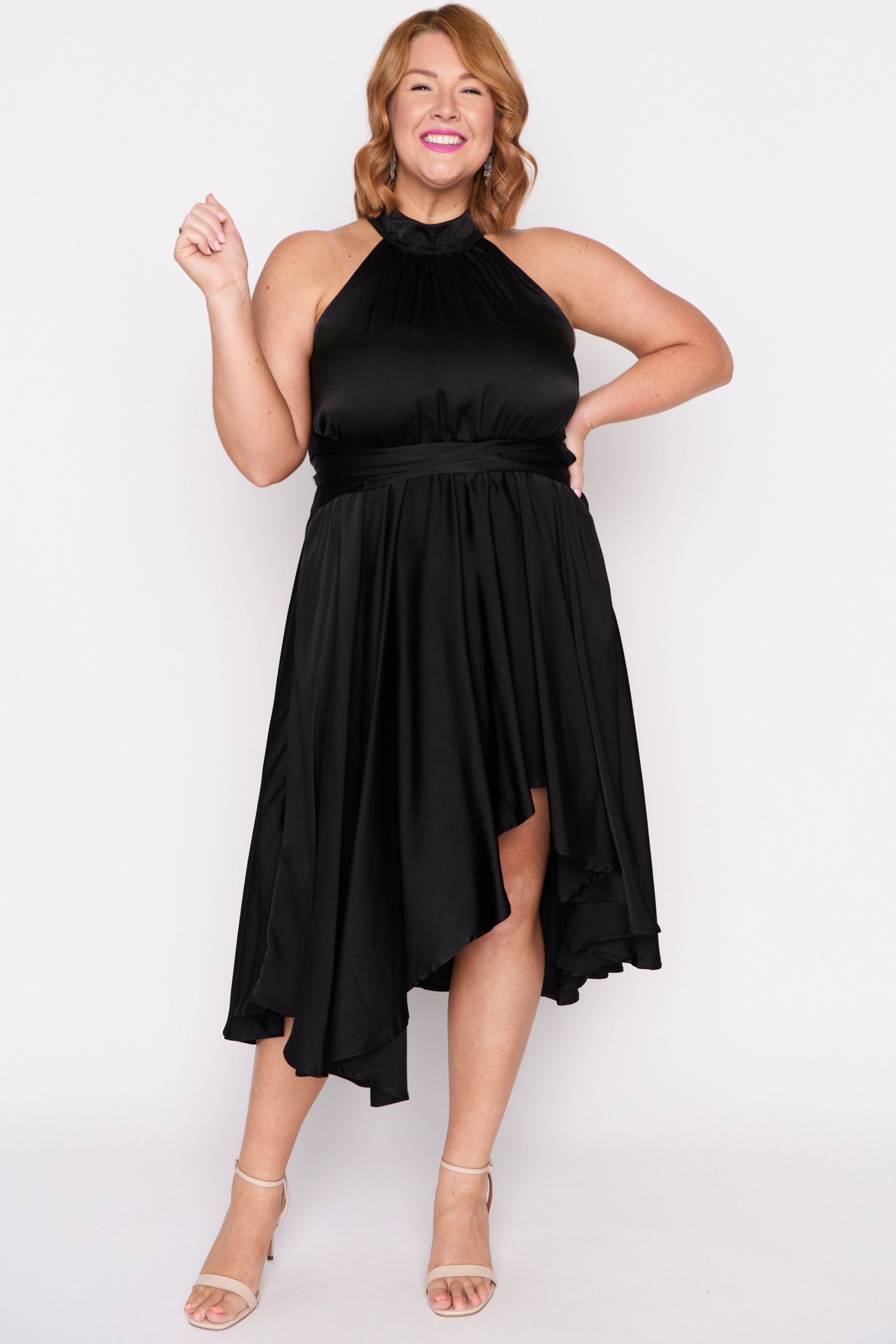 Oceania Black Party Dress – Black Party midi dress