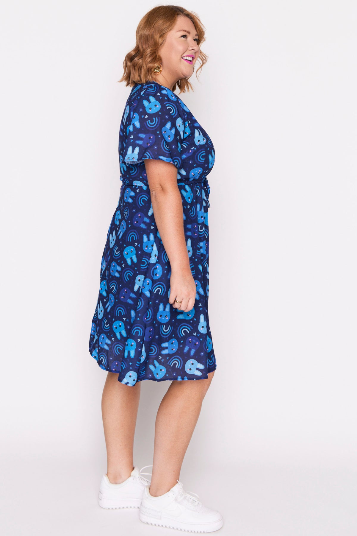 Sage Blue Bunnies Dress โ Blue Bunnies knee length dress