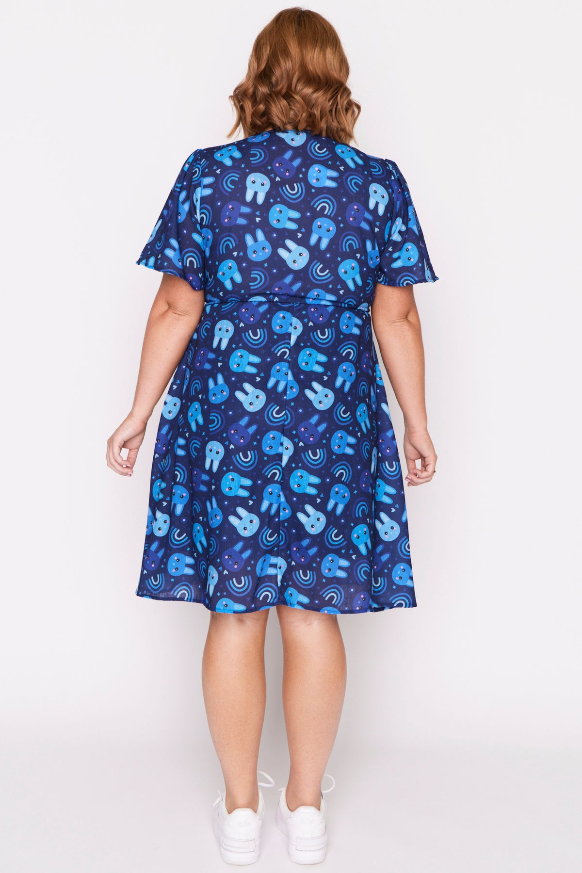 Sage Blue Bunnies Dress โ Blue Bunnies knee length dress