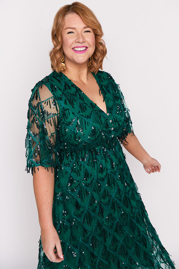 Wonderful Forest Green Party Dress – Forest Green midi dress