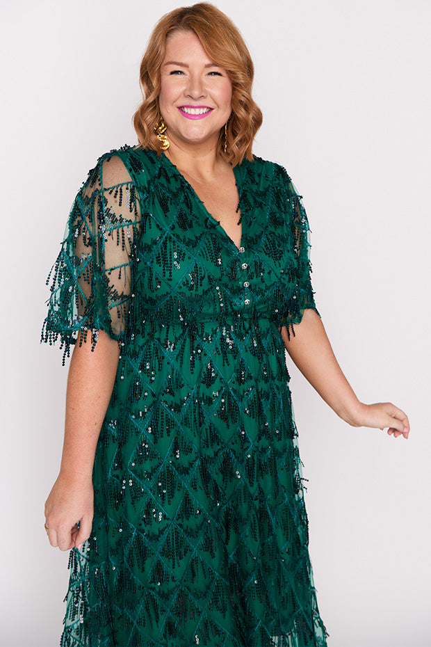 Wonderful Forest Green Party Dress – Forest Green midi dress