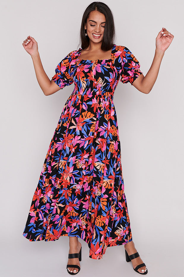 Coco Tropical Crush Shirred Bodice Dress – Tropical Crush maxi dress