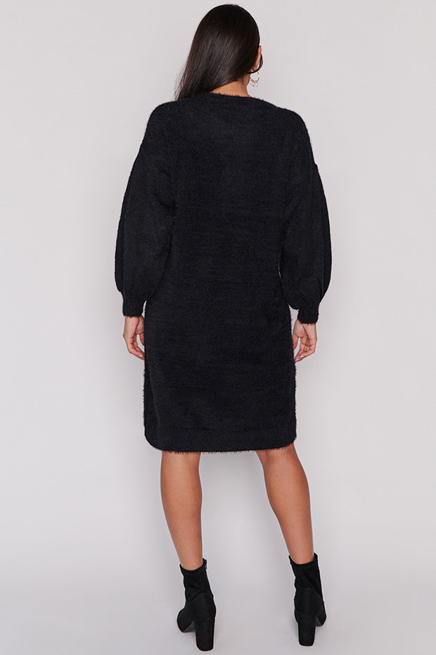 Cozy Black Knit Dress – Black knit dress