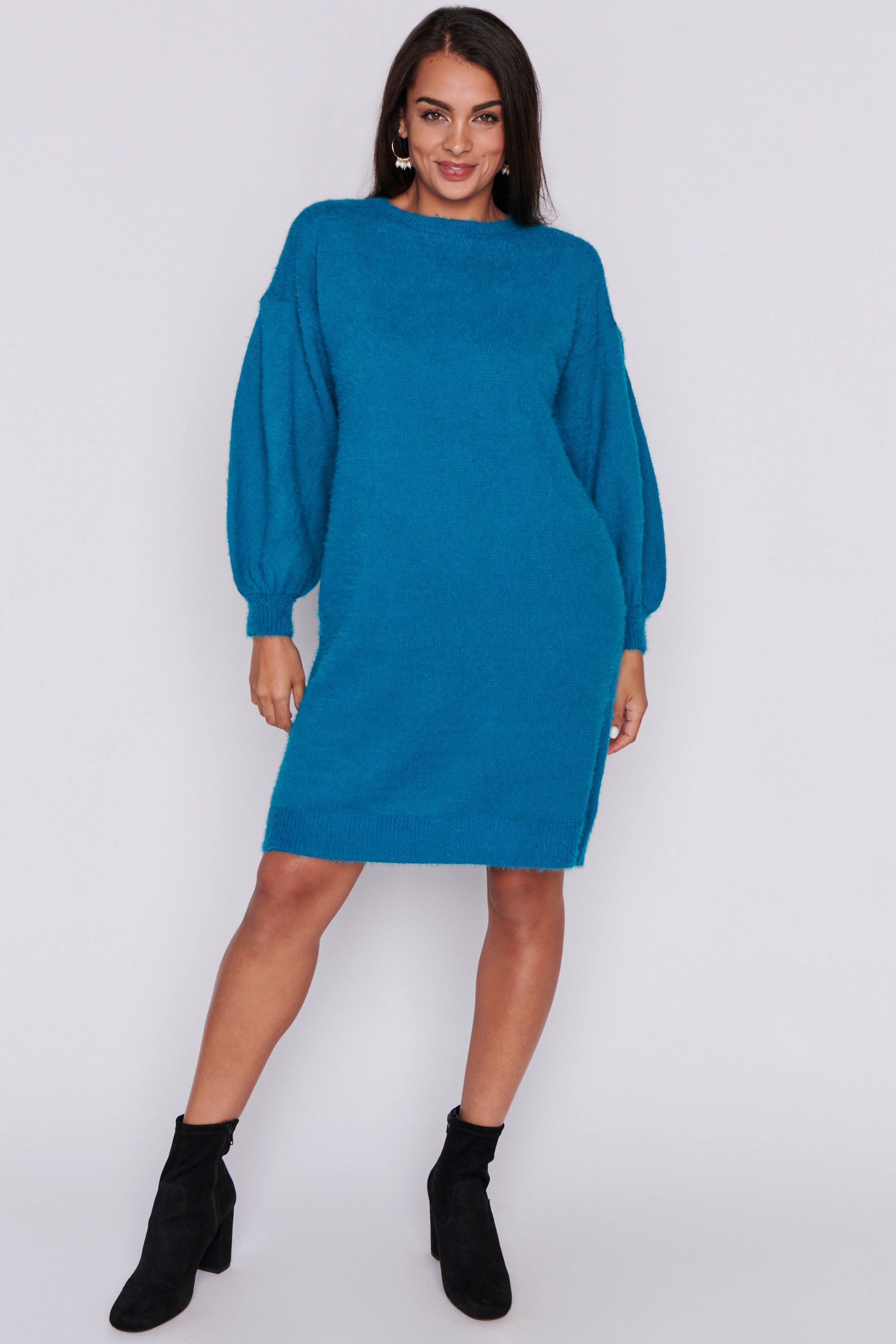 Cozy Harbour Blue Knit Dress – Harbour Blue knit dress