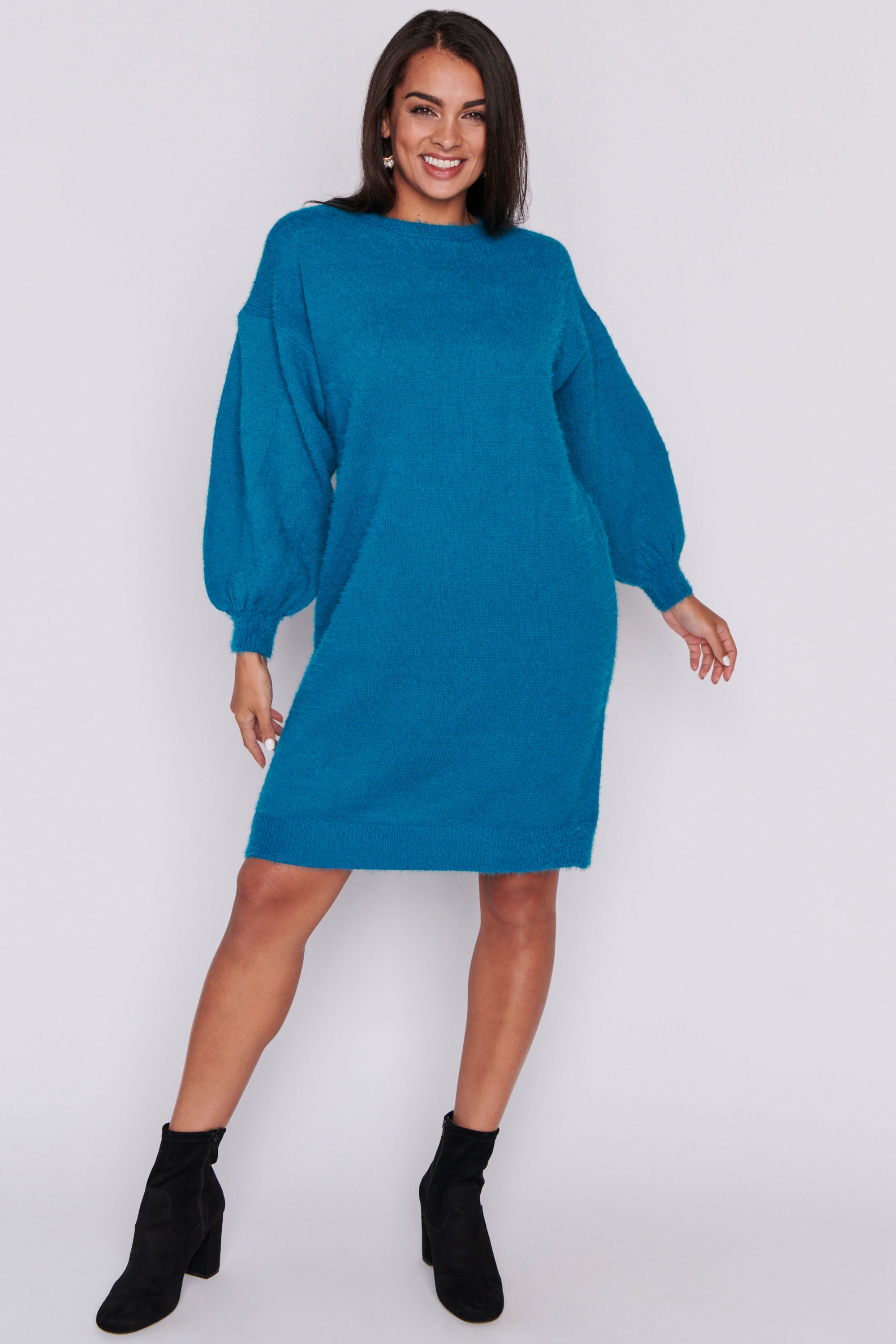 Cozy Harbour Blue Knit Dress â Harbour Blue knit dress