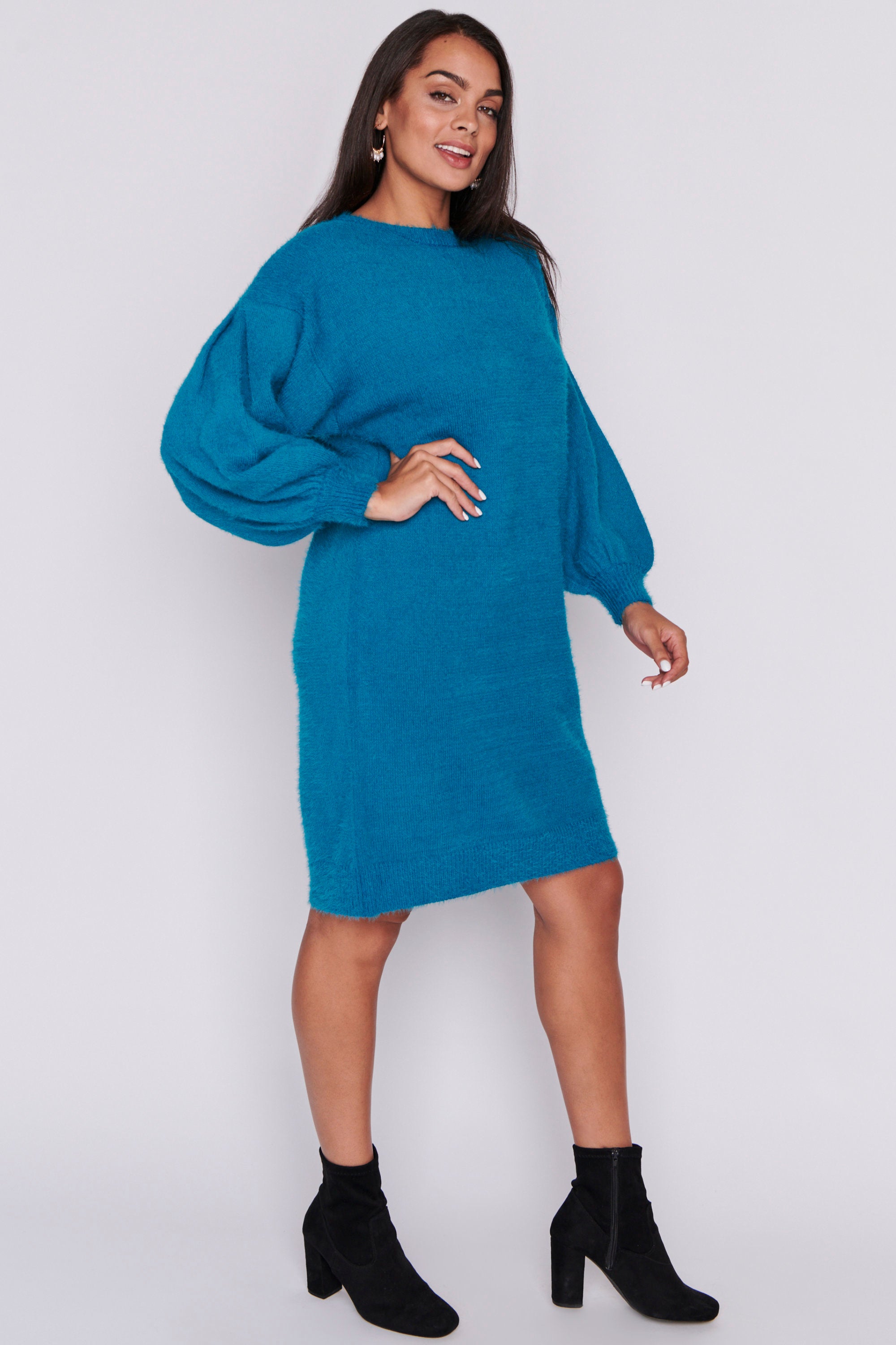 Cozy Harbour Blue Knit Dress – Harbour Blue knit dress