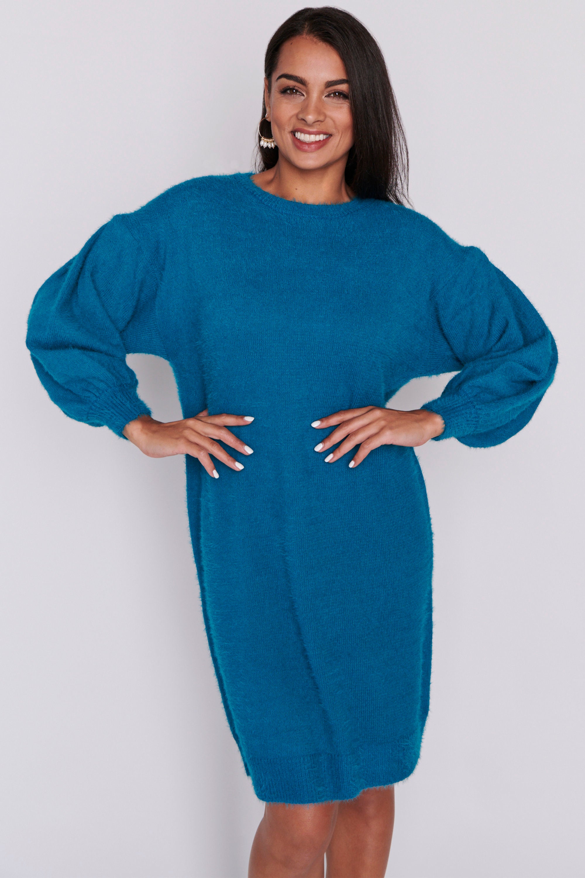 Cozy Harbour Blue Knit Dress – Harbour Blue knit dress