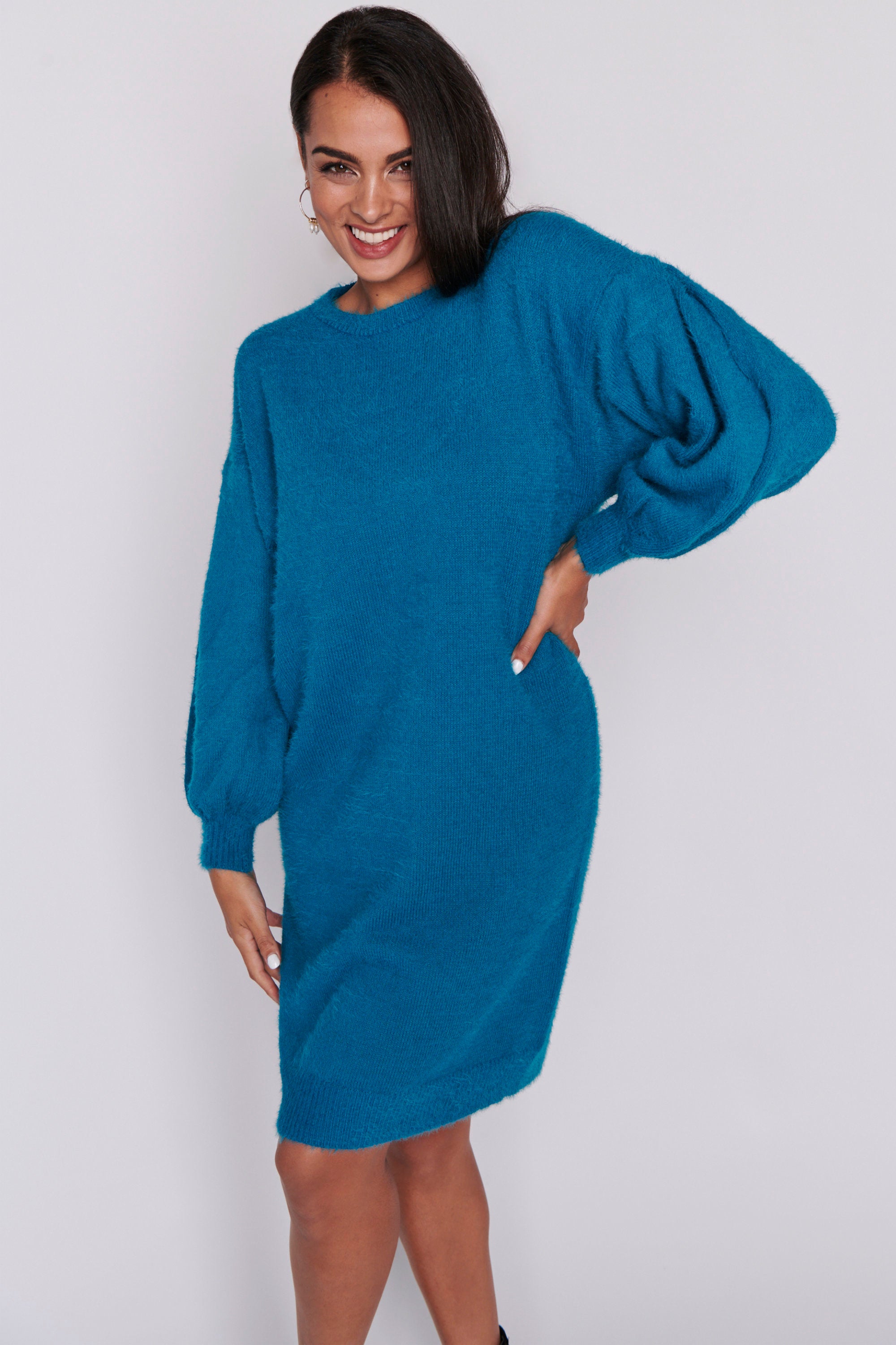 Cozy Harbour Blue Knit Dress – Harbour Blue knit dress