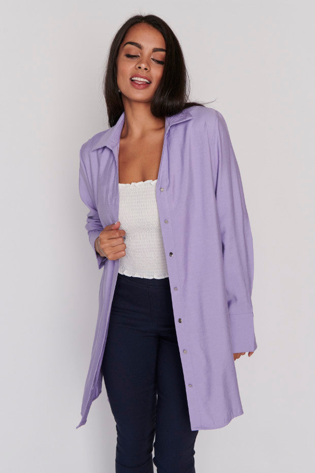 Darcy Purple Long Shirt – Purple longline shirt