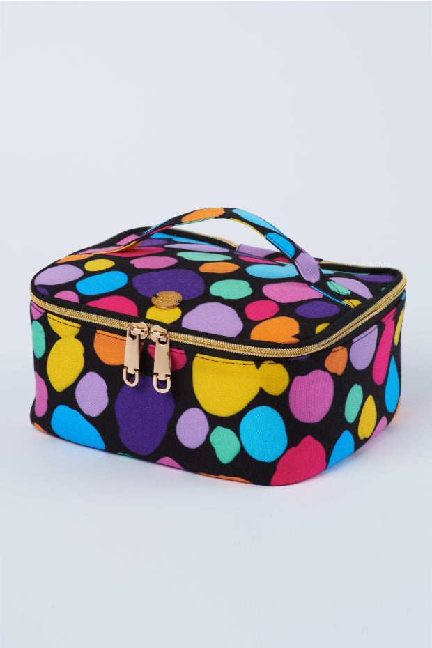 Fran Rainbow Pebble Spot Cosmetic Case โ Rainbow Pebble Spot cosmetic bag