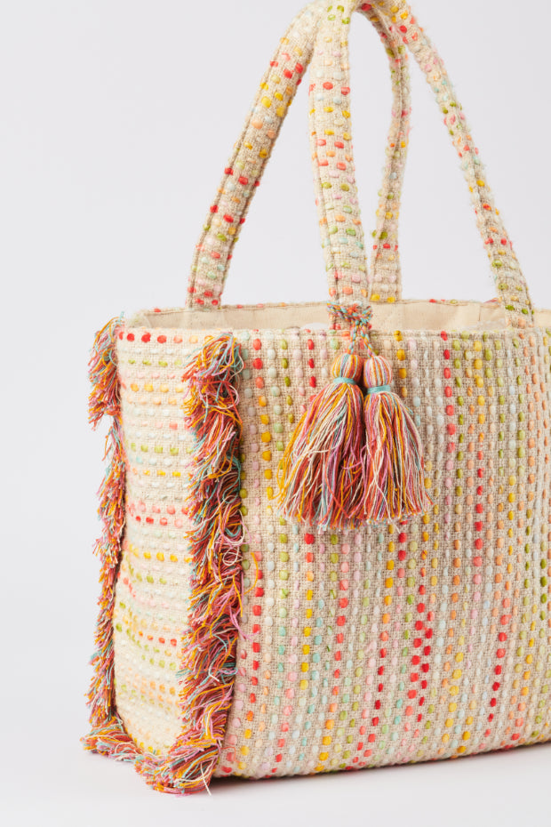 Spaced Out Ivory Stripe Bag – Spaced Out Ivory tote bag