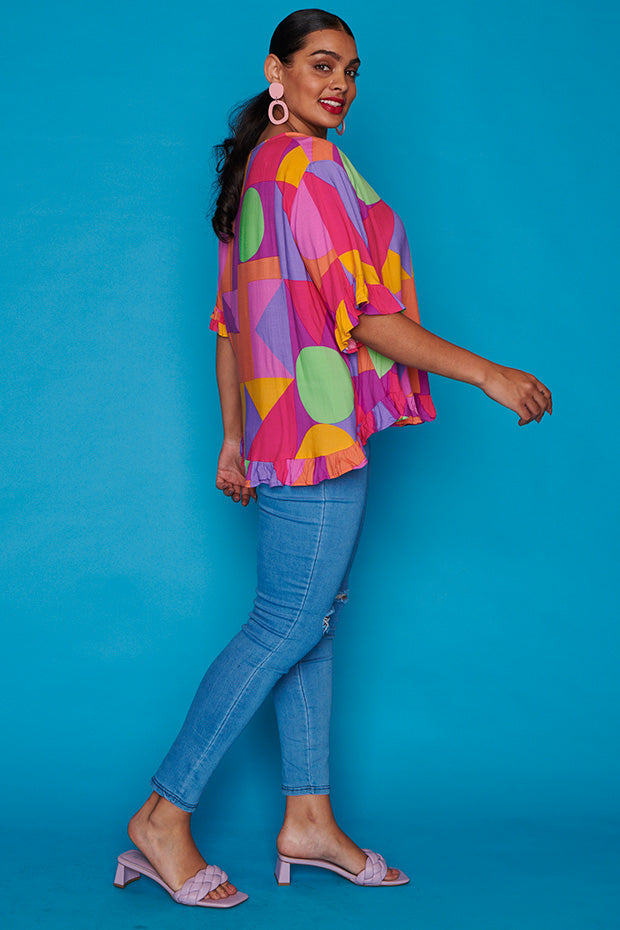 Madison Candy Geo Top – Candy Geo blouse