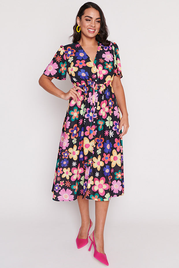 Kristina Daisy Pop Dress ā Daisy Pop midi dress