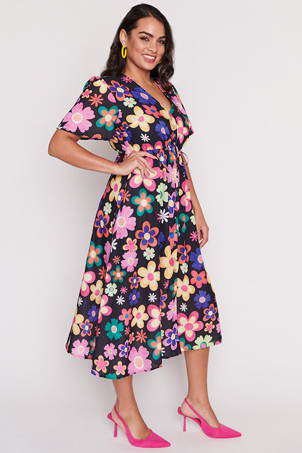 Kristina Daisy Pop Dress ā Daisy Pop midi dress